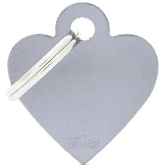 Hundetegn Basic Aluminium Small heart grå
