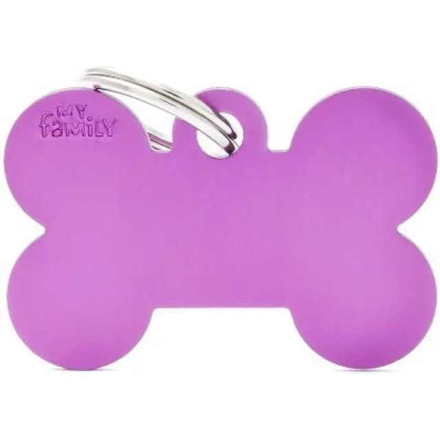 Hundetegn Basic Aluminium Big bone lilla