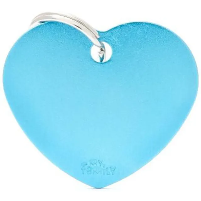 Hundetegn Basic Aluminium Big heart lyseblå