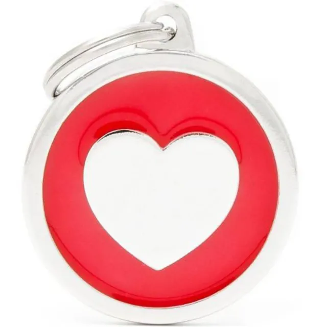 Hundetegn Classic Heart Big circle rød