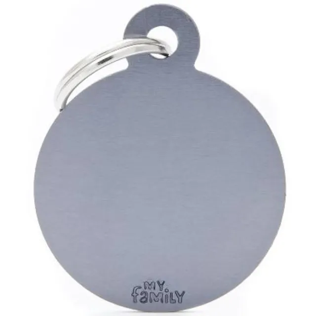 Hundetegn Basic Aluminium Big circle grå
