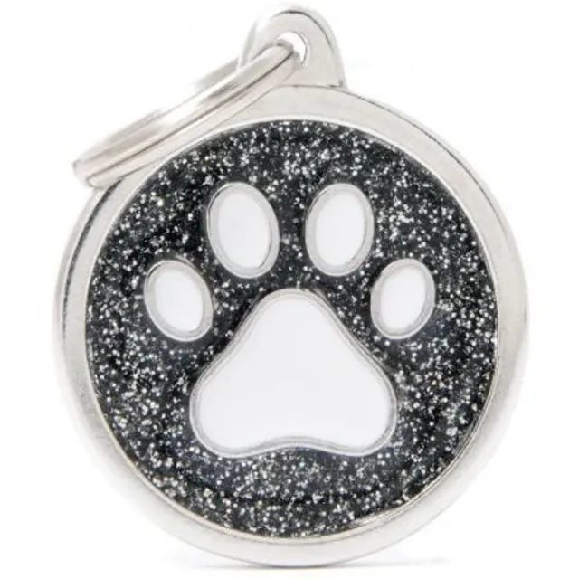 Hundetegn Shine Glitter Paw Big circle sort